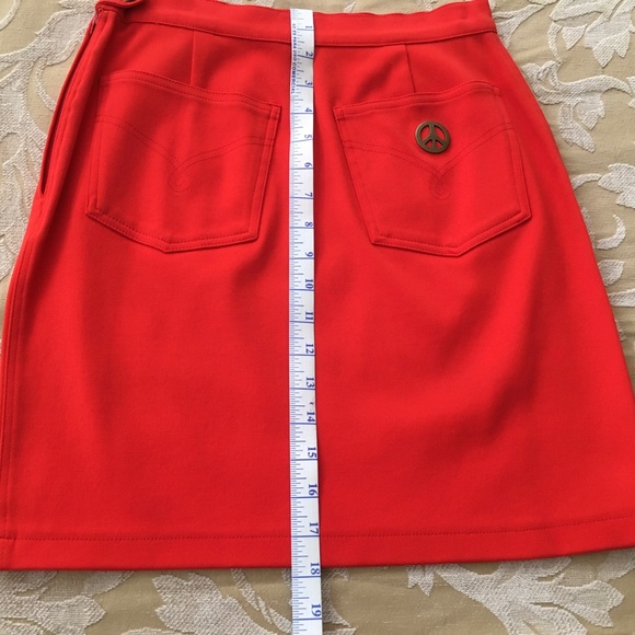 ❤️NEW MOSCHINO❤️Jeans Red Mini Skirt Vintage VTG New Authentic - Picture 10 of 12